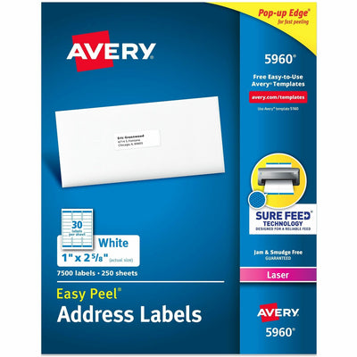 Avery Easy Peel Address Labels, White, 7500 / Box — view 1