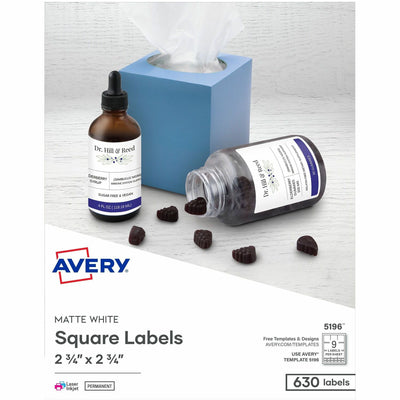 Avery 3-1/2" Diskette Labels, Matte White, 630 / Box, AVE5196
