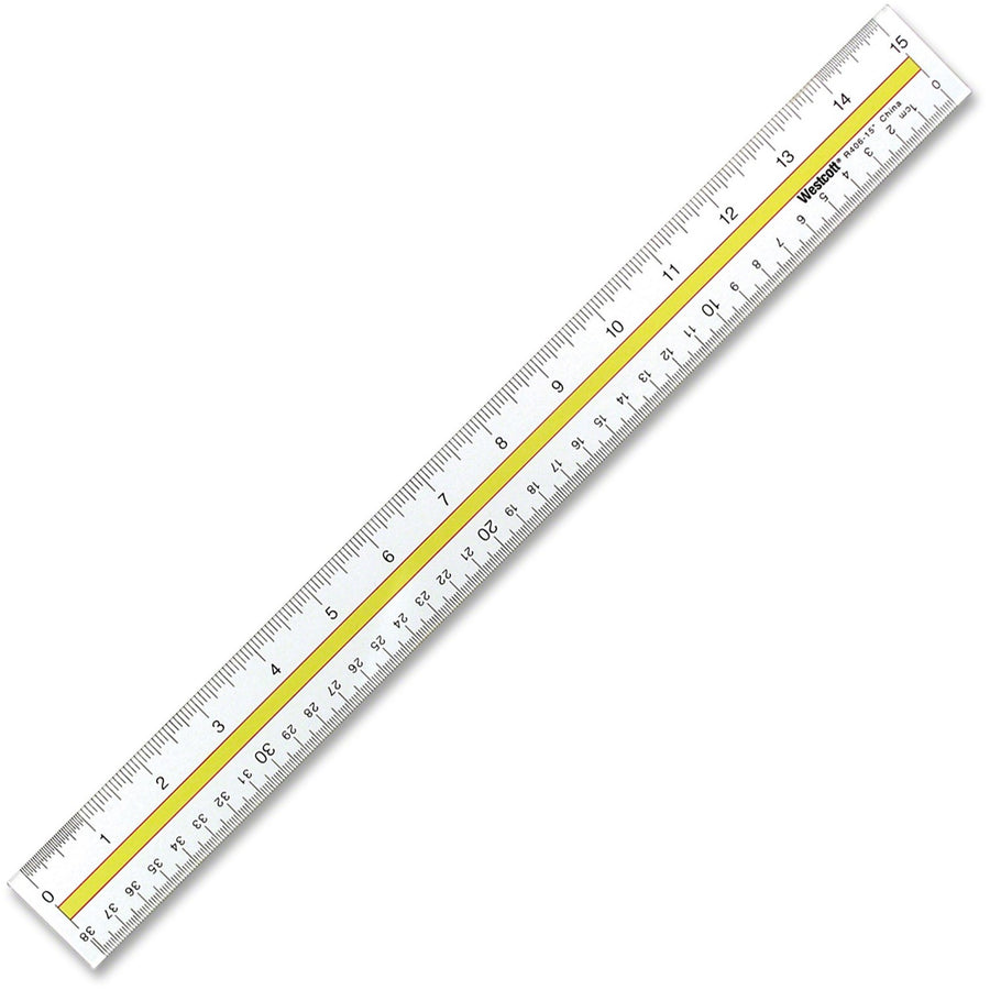 Acme United Westcott 15" Data Hightlight Ruler, Clear, 12EA/BX 144BX/CT — view 1