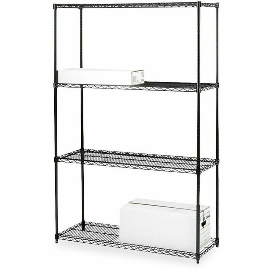 Lorell Industrial Wire Shelving, 36" x 72", Black, Steel, LLR70060