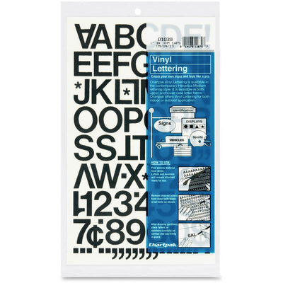 Chartpak Vinyl Helvetica Style Letters/Numbers, Black, 88 / Pack, CHA01030