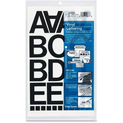 Chartpak Vinyl Helvetica Style Letters/Numbers, Black, 77 / Pack, CHA01050