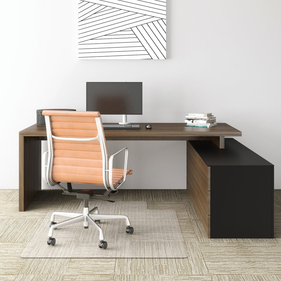 Deflecto EconoMat for Carpet, Clear, Vinyl, Wide Lip, DEFCM11232