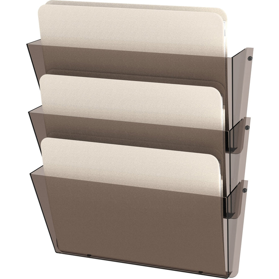 Deflecto Unbreakable DocuPocket, 14.50" x 6.50", Smoke, Plastic, 3 / Pack, DEF63602RT