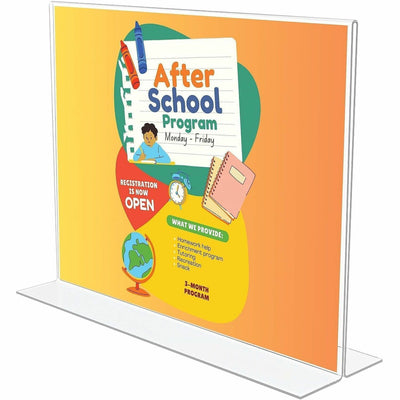 Deflecto Classic Image Double-Sided Sign Holder, Clear, DEF69301