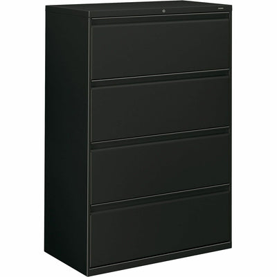 The HON HON 800 Series Lateral File - 4-Drawer, Black, /CT — view 1