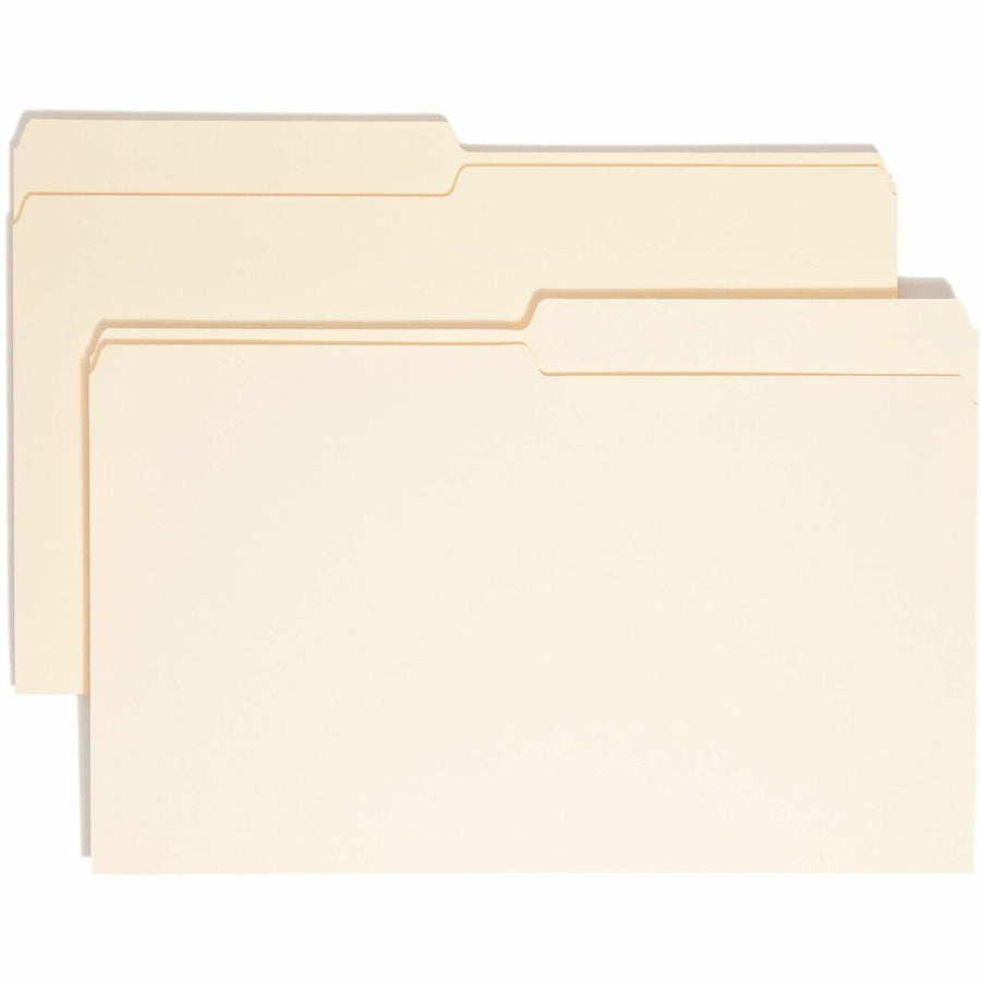 Smead File Folders with Single-Ply Tab, 8.5" Width x 14" Length, Manila, 1/2, Assorted, 100 / Box, SMD15320