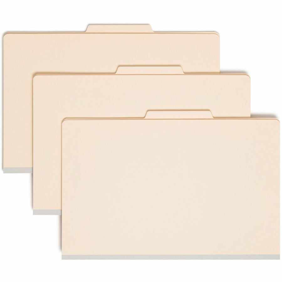 Smead Classification Folders with Reinforced Tab, 8.5" Width x 14" Length, Manila, 2/5, Right of Center, 10 / Box, SMD19000