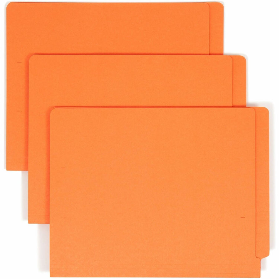 Smead End Tab File Folders with Shelf-Master Reinforced Tab, 8.5" Width x 11" Length, Orange, Straight, 1/2", 100 / Box, SMD25510
