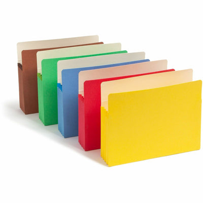 Smead Straight Tab Cut Letter Recycled File Pocket, Redrope, 8 1/2" Width x 11" Length, 5 / Pack — view 1