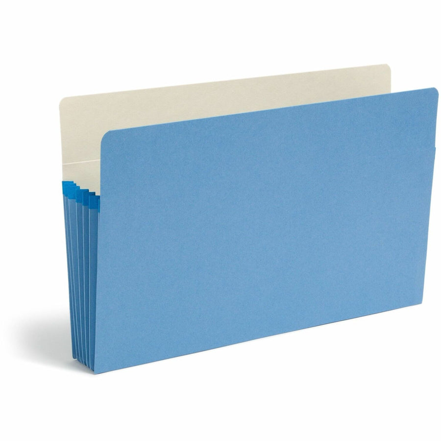 Smead Drop Front Panel Colored File Pockets, 14.75" x 9.5", Blue, Card Stock, Straight, Tear Resistant, SMD74235