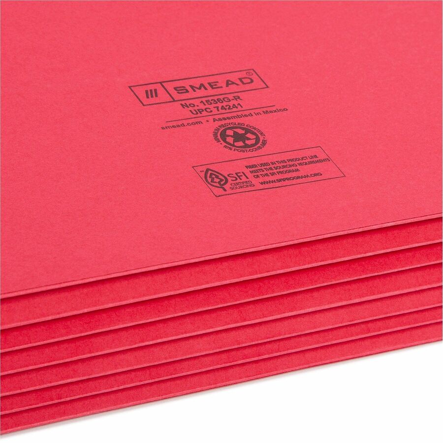 Smead File Pockets - Straight-Cut Tab, Colored, 14.75" x 9.5", Tear Resistant, SMD74241