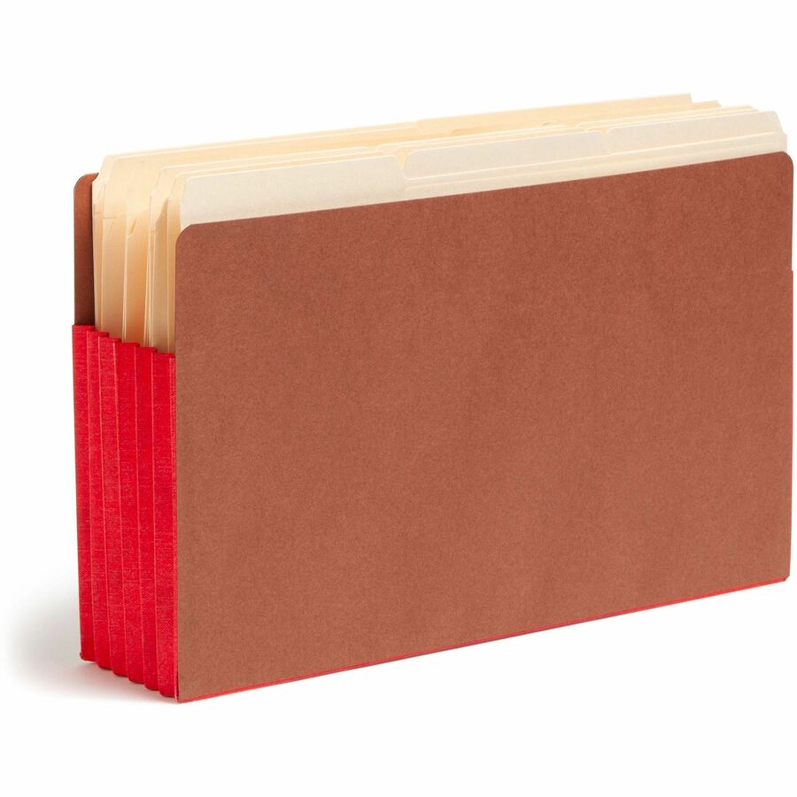 Smead Extra Wide 5-1/4" Redrope End Tab Pockets, TUFF Pocket, 8.5" Width x 14" Length, Straight, Embossed, 10 / Box, SMD74696
