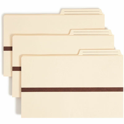 Smead 2/5 Tab Cut Legal Recycled File Pocket, Manila, 8 1/2" Width x 14" Length, SMD76487