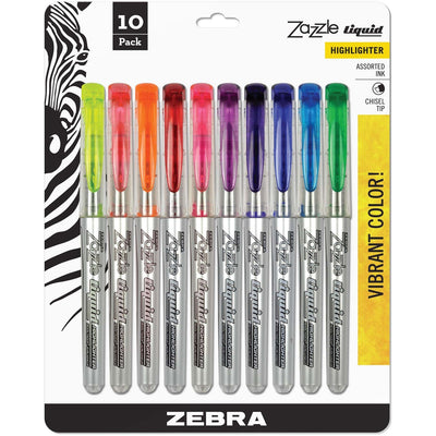 Zebra Zazzle 10-color Fluorescent Highlighters Set, 10 / Set, ZEB71111