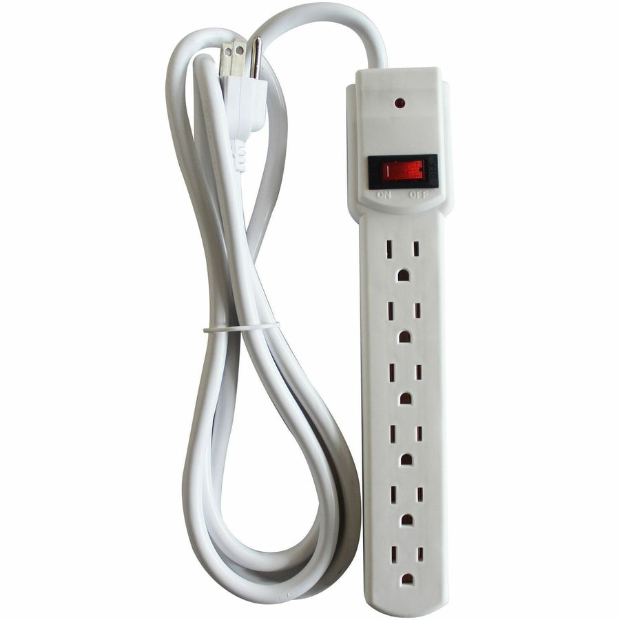 Compucessory 6-Outlet Strip Office Surge Protector, Putty, CCS25102