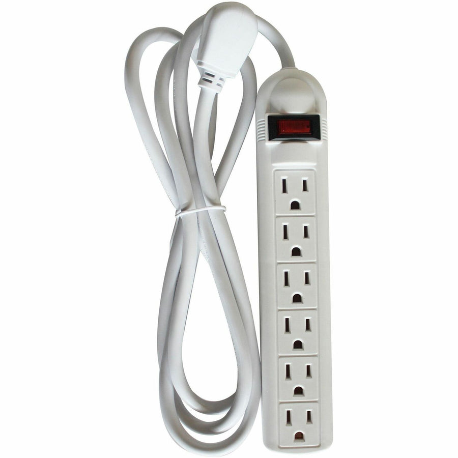 Compucessory 6-Outlet Power Strips, Putty, CCS55155