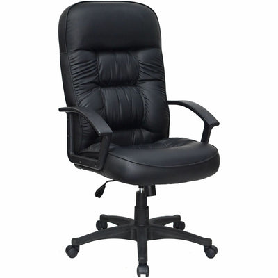 Lorell Tufted Executive High-Back Office Chair, Black, LLR60116