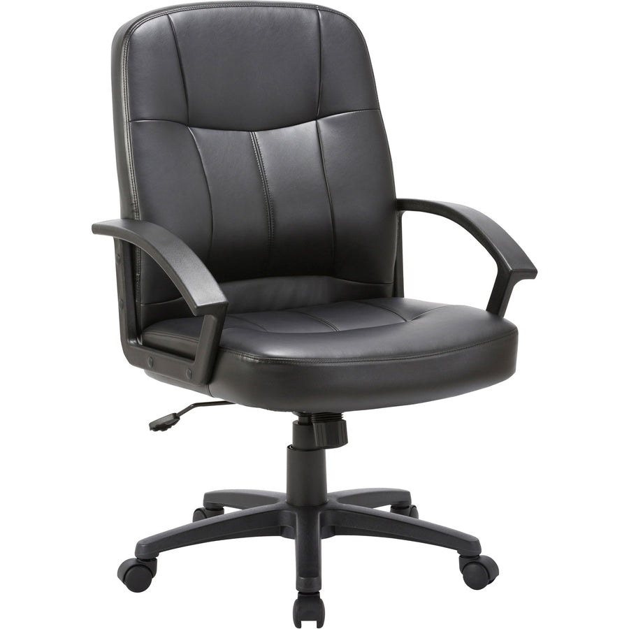 Lorell Chadwick Series Managerial Mid-Back Chair, 26" x 42.5", Black, Tilt Tension, LLR60121