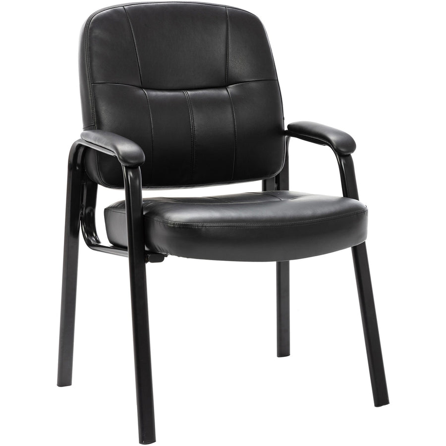 Lorell Chadwick Series Guest Chair, 26" x 35", Black, Leather, LLR60122