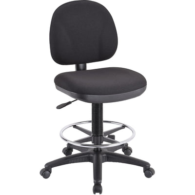 Lorell Millenia Series Adjustable Task Stool with Back, Black, LLR80008