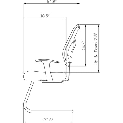 Lorell ErgoMesh Series Mesh Back Guest Chair with Arms, LLR86202