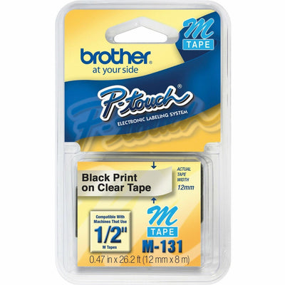 Brother P-touch P-touch System 1/2" Black on Clear M Tape, /PK 6PK/CT — view 1