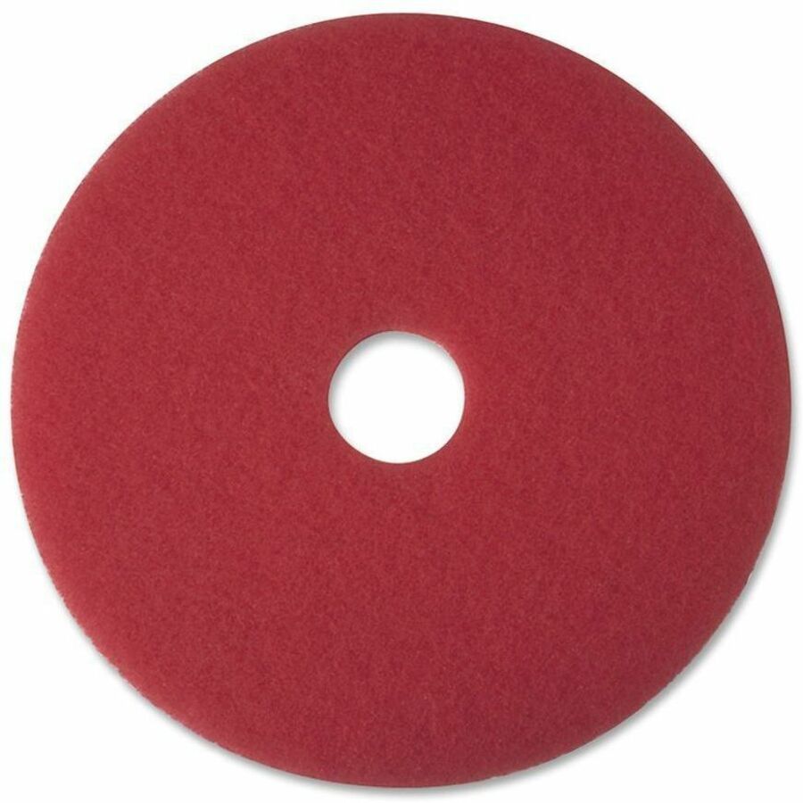 3M Red Buffer Pads, Polyester Fiber, 5 / Carton, MMM08395