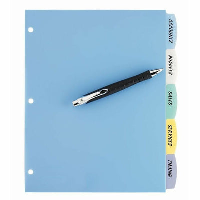 Avery Big Tab Write & Erase Plastic Dividers, 5 tabs, 1 set, Multicolor, 8.50" Width x 11" Length, 5 / Set — view 1