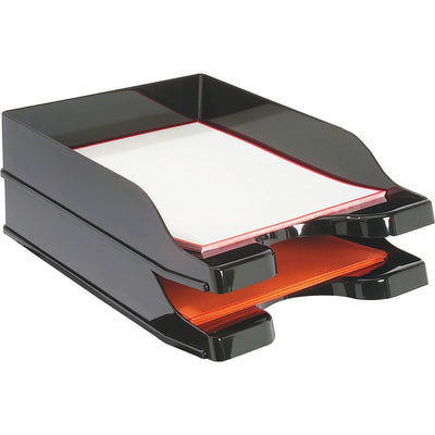 Deflecto DocuTray Multi-Directional Stacking Tray, Black, 1 Set — view 1