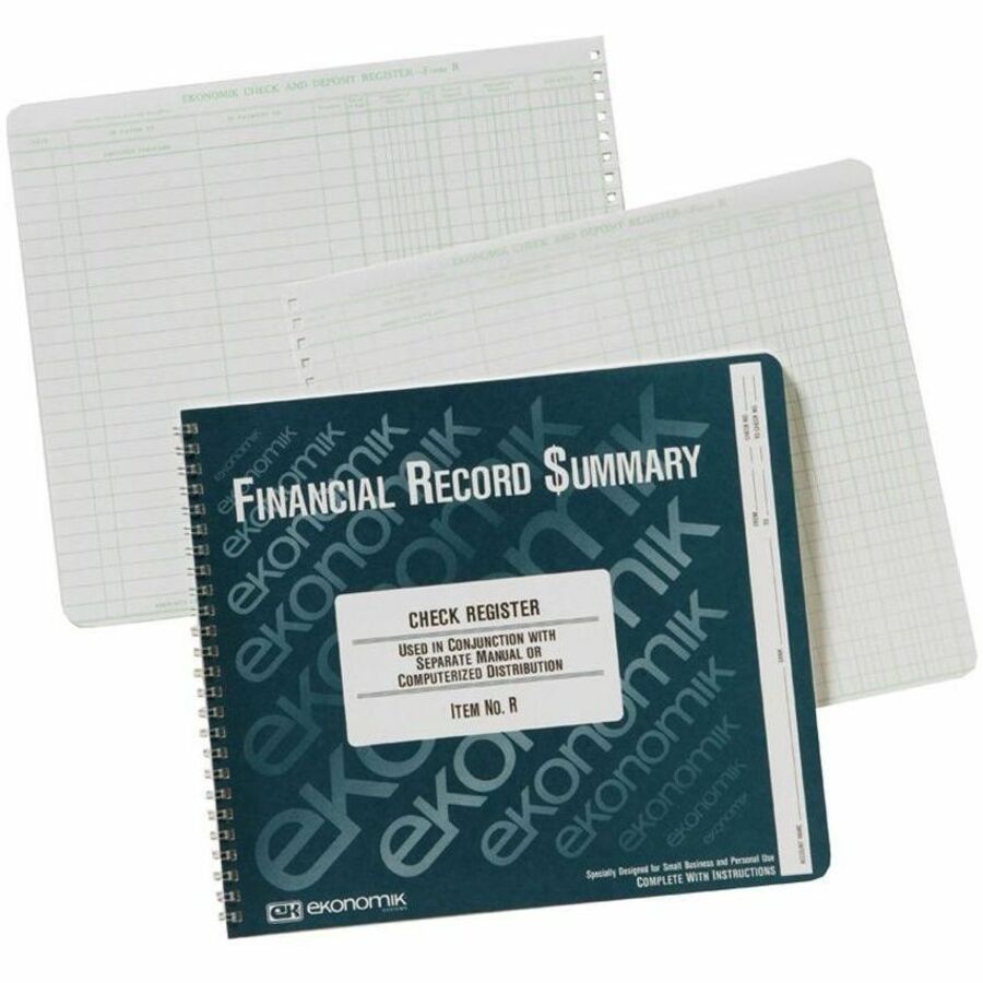 Ekonomik Standard Size Check Registry, 10" Width x 8.75" Length, 12EA/BX 6BX/CT — view 1