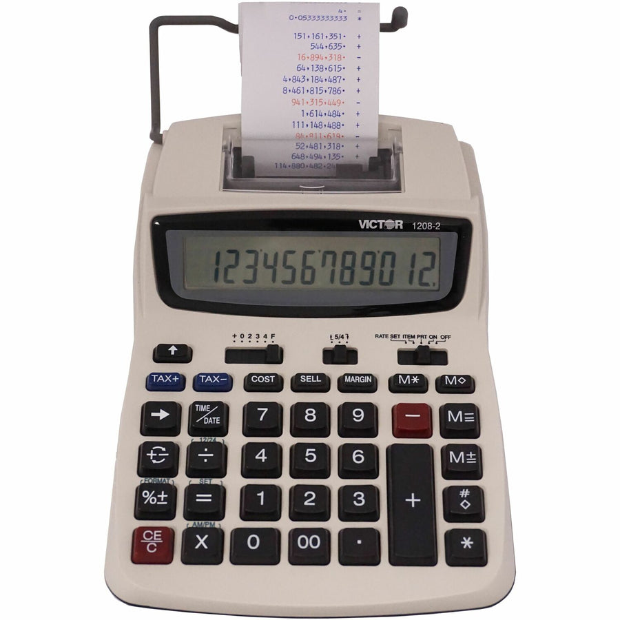 Victor 12082 Printing Calculator, 6" x 1.5", White, VCT12082