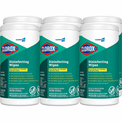 The Clorox CloroxPro™ Disinfecting Wipes, Green, 6 / Carton, CLO15949CT
