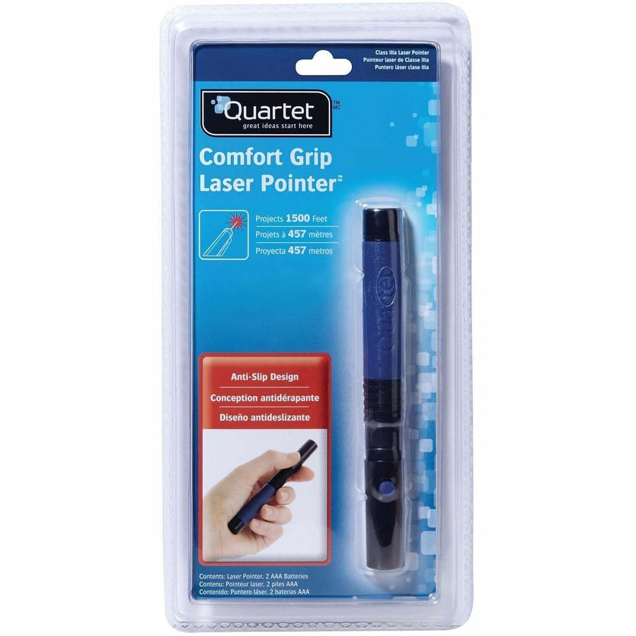Quartet Classic Comfort Laser Pointer, Black, Rubber Grip, QRTMP2703BQ