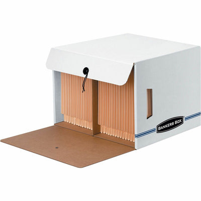 Fellowes Bankers Box Side-Tab File Storage Boxes, Blue, 12 / Carton — view 1