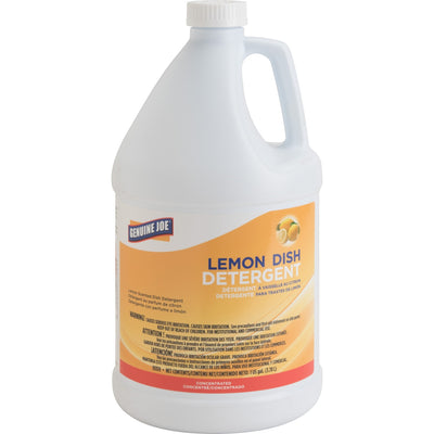 Genuine Joe Lemon Dish Detergent Gallon, White, GJO10359