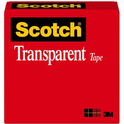 3M Scotch Transparent Tape - 1/2"W, Clear, 1 Roll, MMM600121296