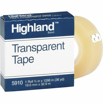 3M Highland Transparent Light-duty Tape, Clear, 1 Roll, MMM5910341296