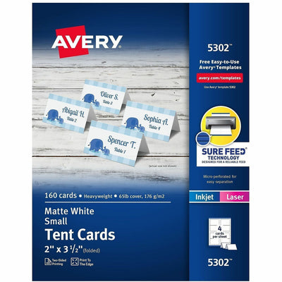 Avery Tent Cards, 2" x 3.5", White, 160 Place Cards ), 2" x 3 1/2", 1 Box — view 1