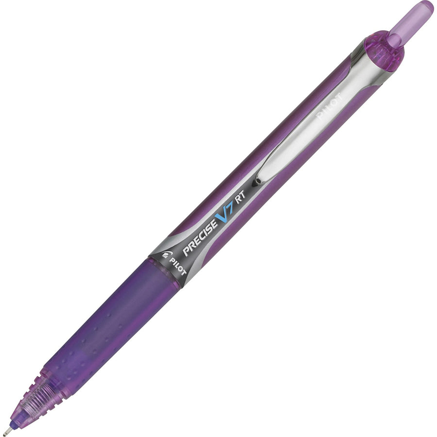 Pilot Precise V7 RT Fine Premium Retractable Rolling Ball Pens, Purple, Visible Ink Supply, PIL26071