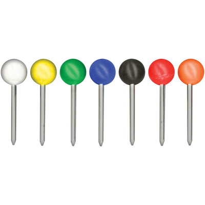 Advantus Gem Office Products Round Head Map Tacks, Assorted, 100 / Box, GEMMTA