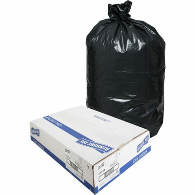 Genuine Joe Heavy-Duty Trash Can Liners, Black, 1 Carton, GJO01534