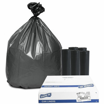 Genuine Joe Maximum Strength Trash Can Liner, Silver, 50 / Carton, GJO70343