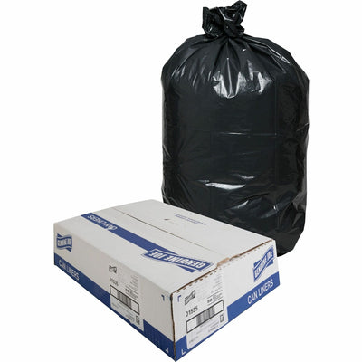 Genuine Joe Heavy-Duty Trash Can Liners, Black, 1 Carton, GJO01535