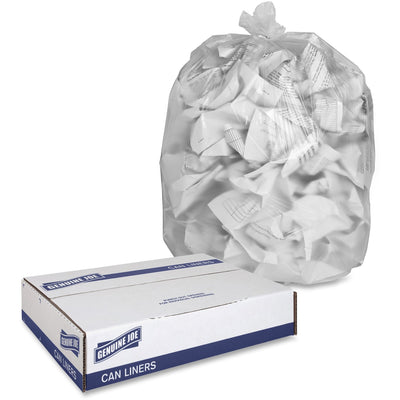 Genuine Joe High-density Can Liners, Clear, 10 / Carton, GJO01760