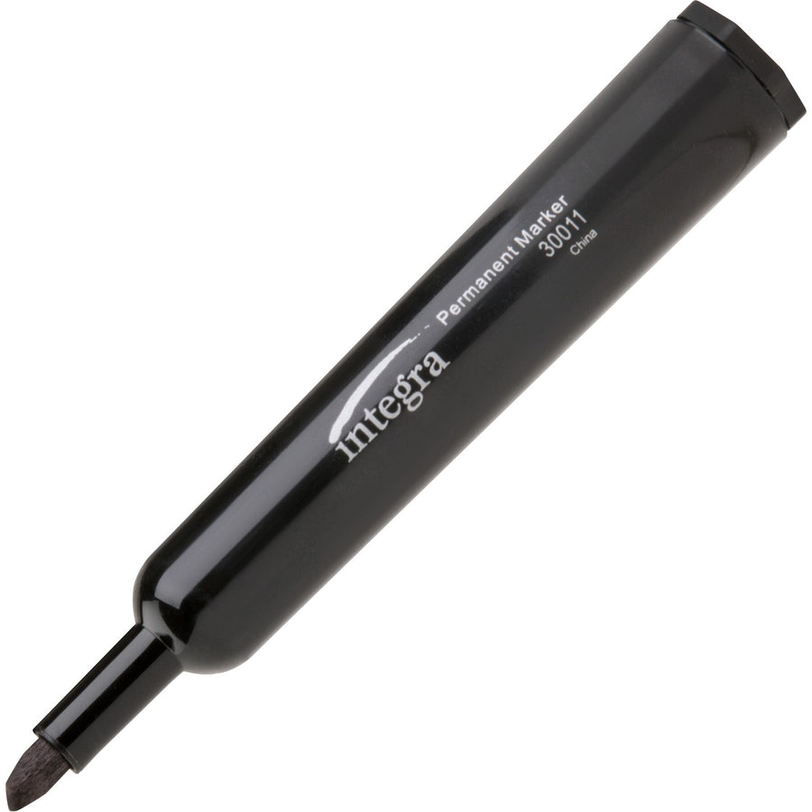 Integra Permanent Chisel Markers, Black, Smooth, 1 Dozen, ITA30011