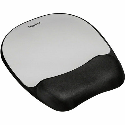 Fellowes Memory Foam Mouse Pad/Wrist Rest, Silver, FEL9175801