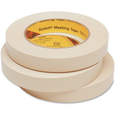 3M Scotch 232 High-performance Masking Tape, Cream, 1 Roll, MMM232-3/4