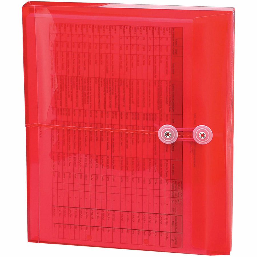 Smead String Tie Closure Poly Envelopes, 11.625" x 9.75", Red, Polypropylene, Acid-free, 5 / Pack, SMD89527