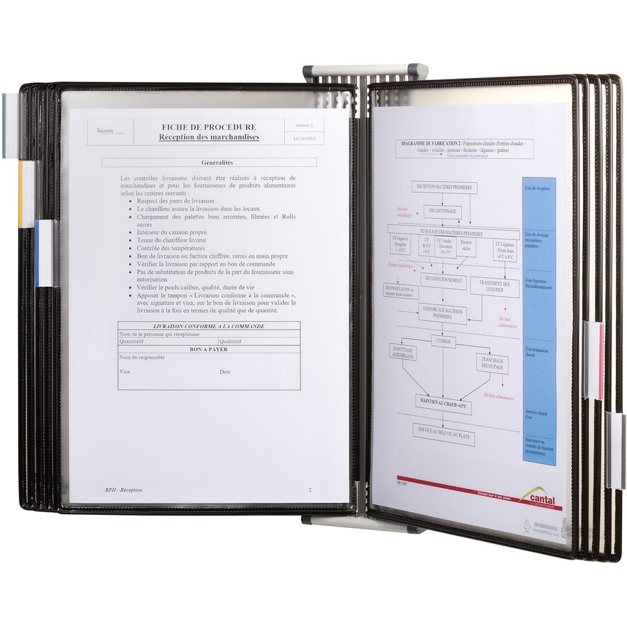 Djois by Tarifold Wall-Mountable Antimicrobial Reference Display Unit, Black, Metal, TFIWA271